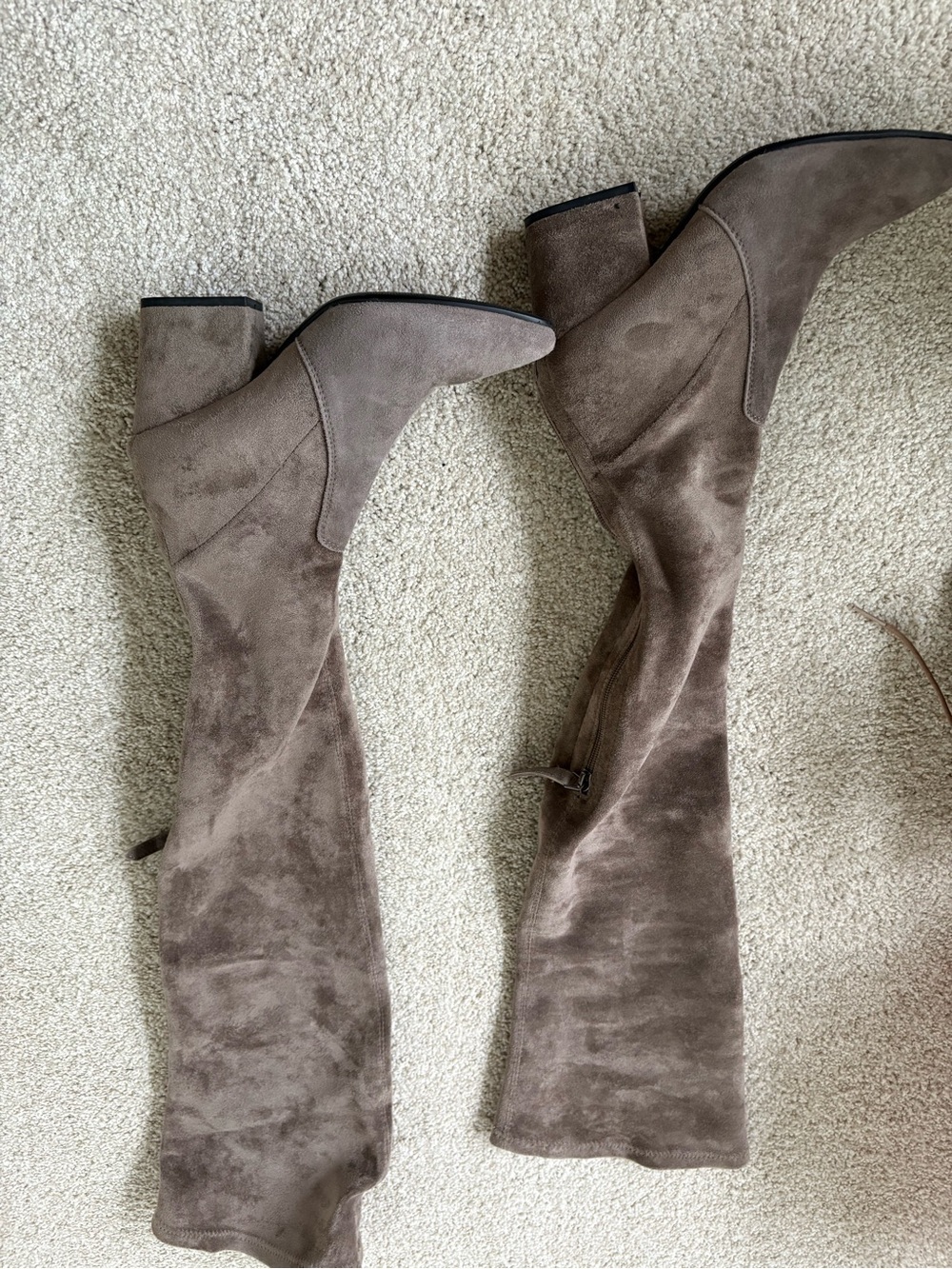 Women's Over-the-Knee Suede Boots - Taupe